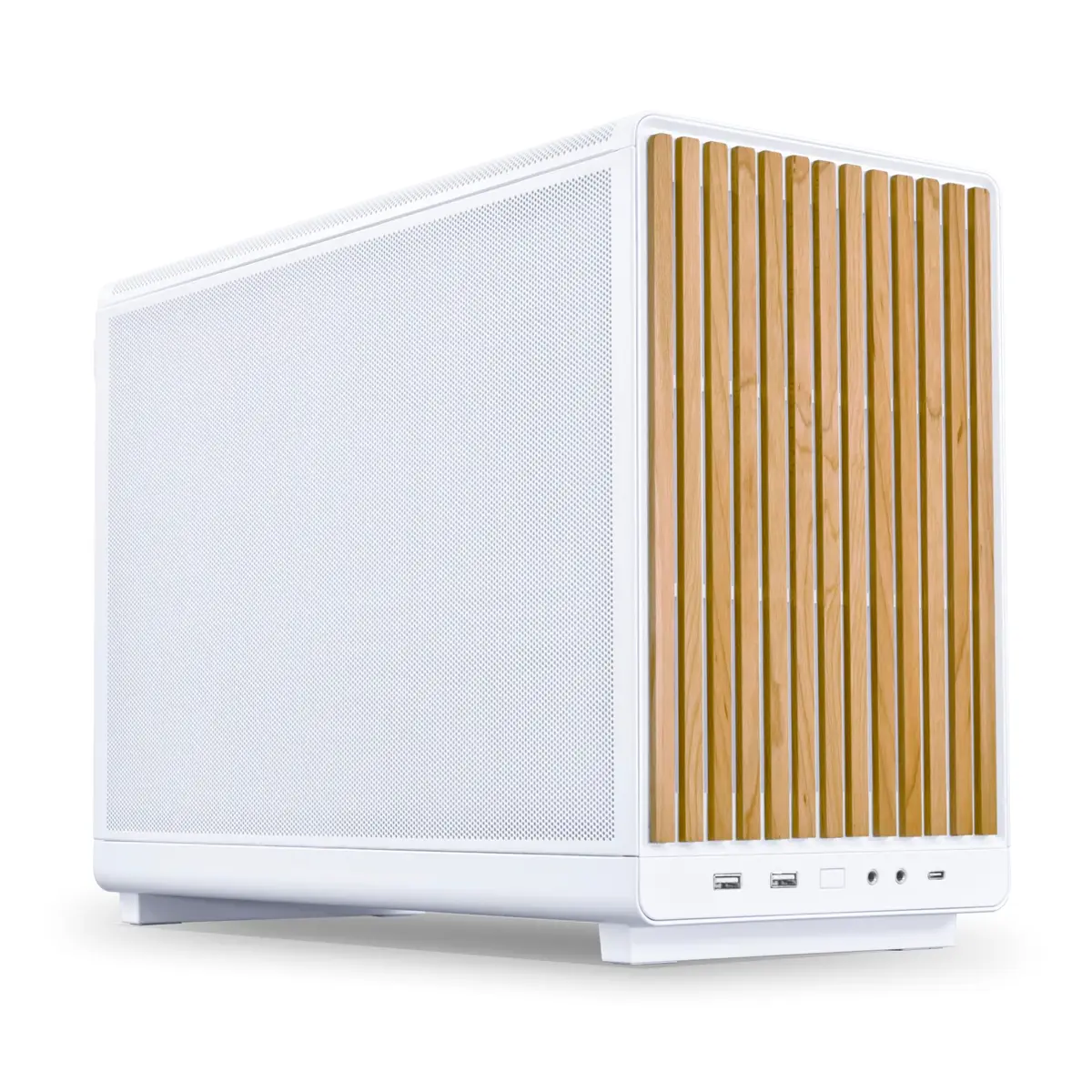 Gabinete Lian Li A3 Micro-ATX Compatível GPU 415mm Painel Madeira Branco A3-MATX-WD