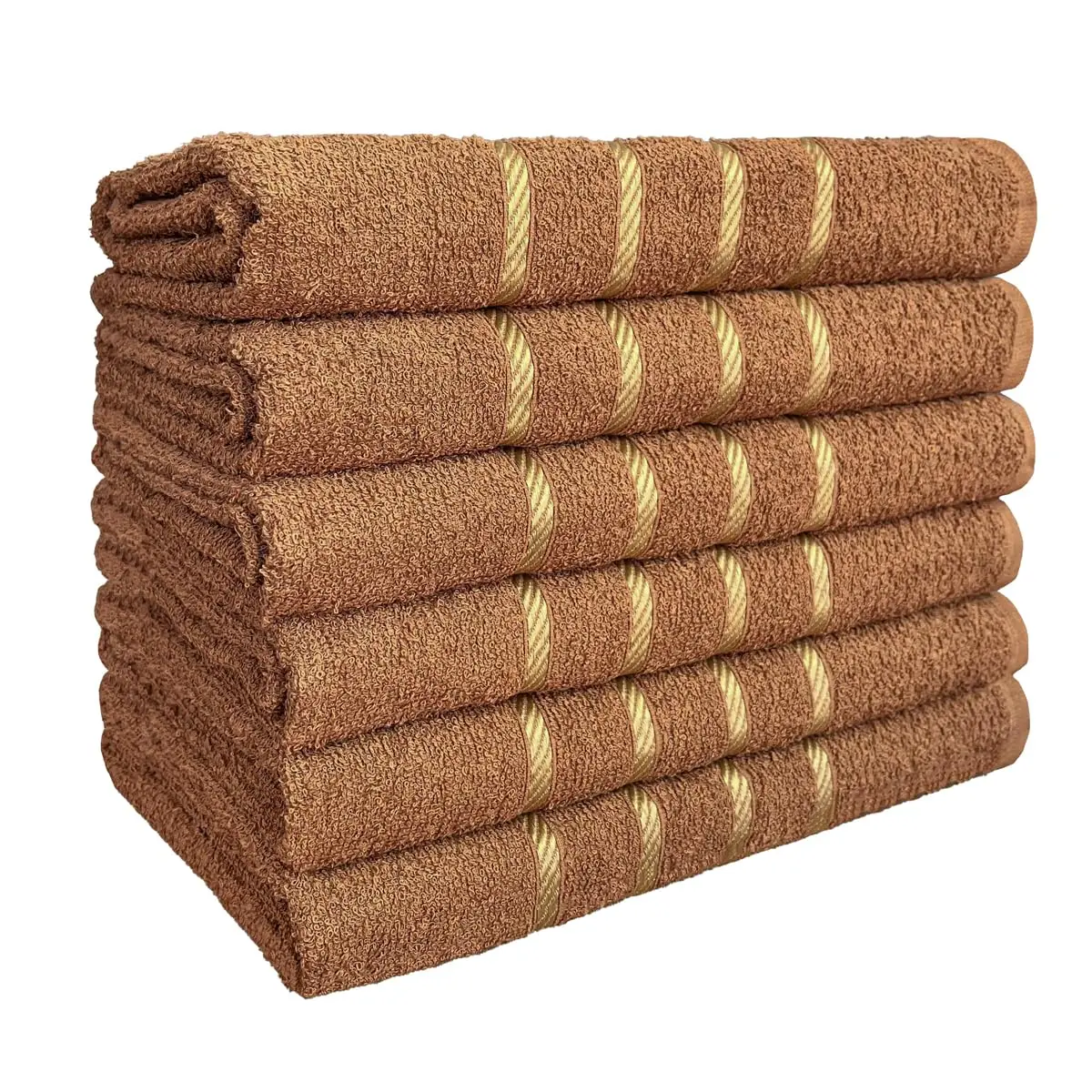 Kit 04 Toalha de Banho 100% Algodão Selecionado com Alta Absorção 70x130cm (Marrom Escuro)