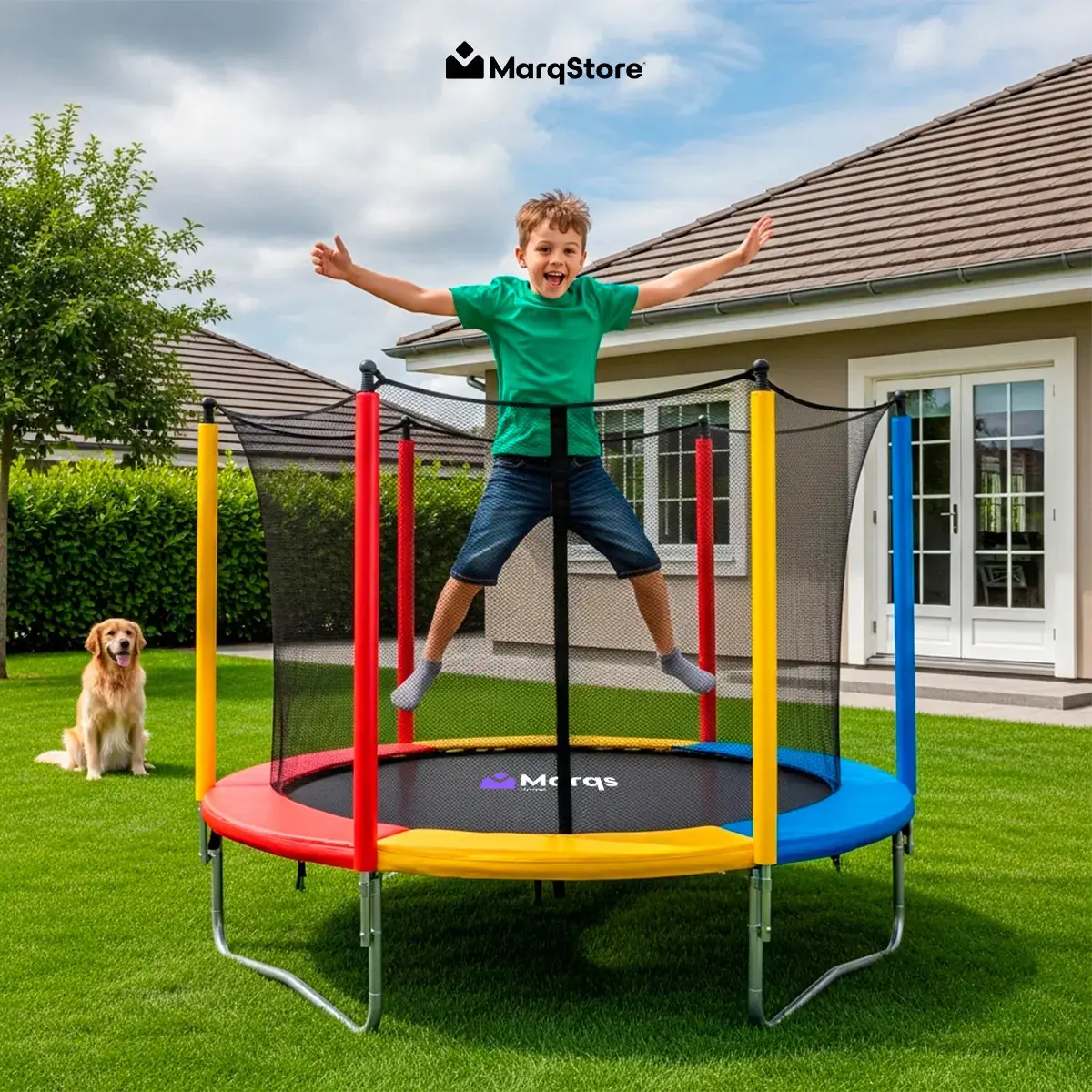 Cama Elástica Infantil Pula-pula Trampolim 1,4m Com Tela De Proteção E Estrutura Reforçada Para Crianças Marqs Home thumbnail 5