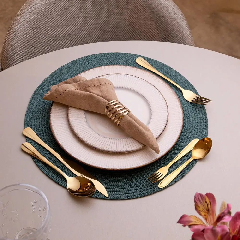 LYOR - Conjunto 6 Garfos para Sobremesa Gastro Dourado Aço Inox