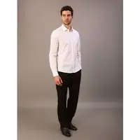 Camisa de Manga Longa Masculina Slim Estampa Assinatura Ck Bordada Calvin Klein - Branco Camisa de Manga Longa Masculina Slim Estampa Assinatura Ck Bordada Calvin Klein Branco 6