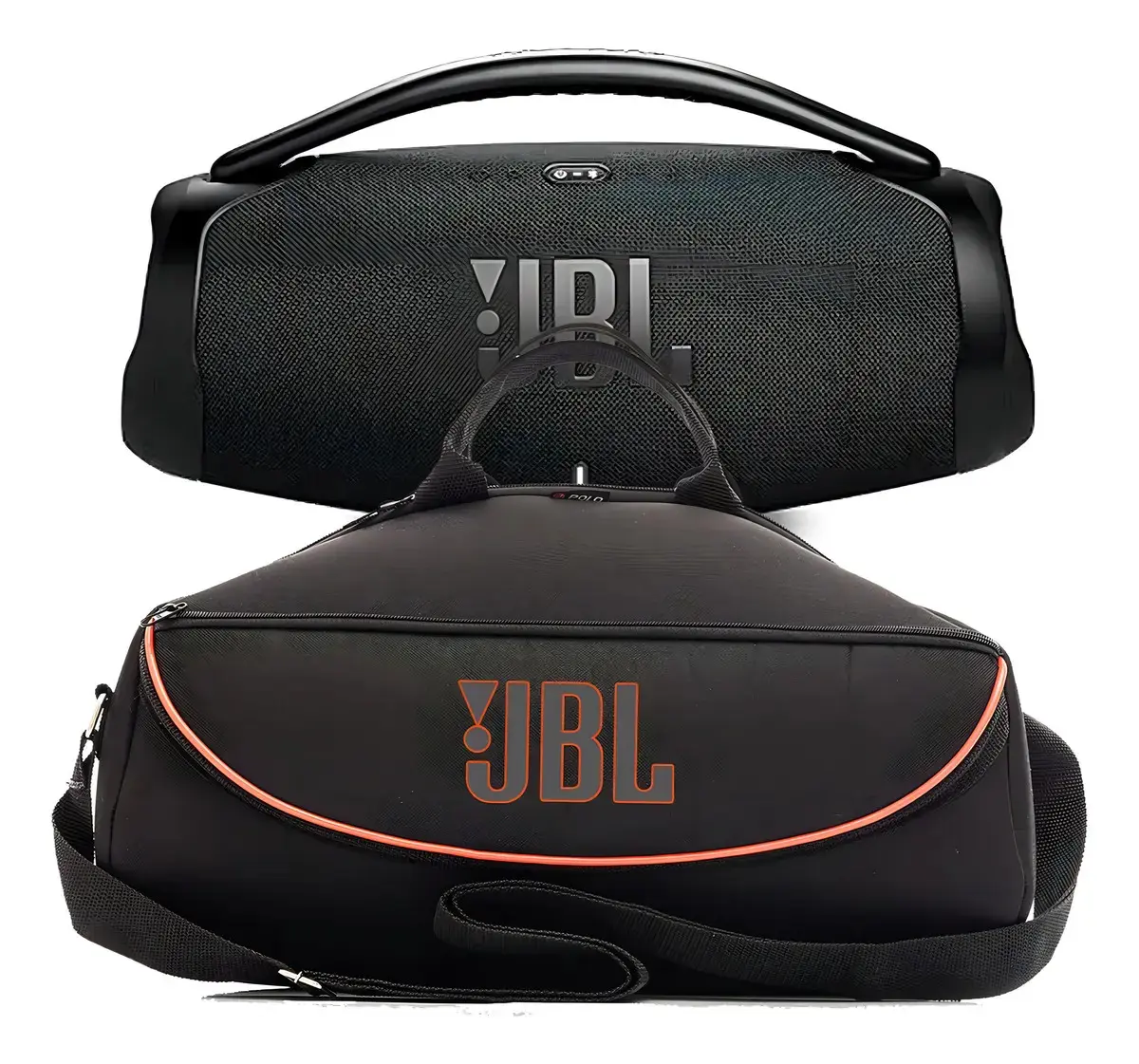 Case Triboshop Bolsa Preta Para JBL Boombox 3 2 1 Impermeável com Bolso Carregador