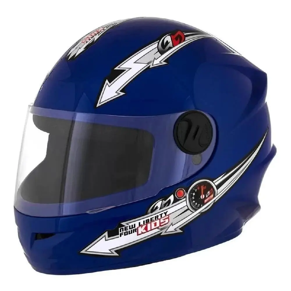 Pro Tork Capacete Moto Liberty Four Kids, Azul, Tam. 54