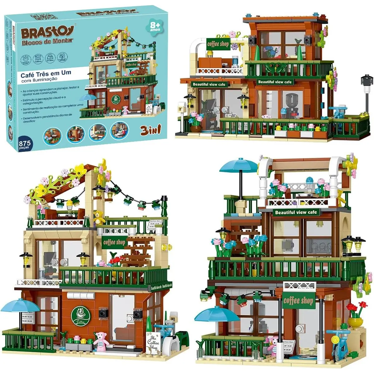 Blocos de Montar Construção STEM Brinquedos Arquitetura Edifício DIY 4.9mm Compatível (875 Peças)
