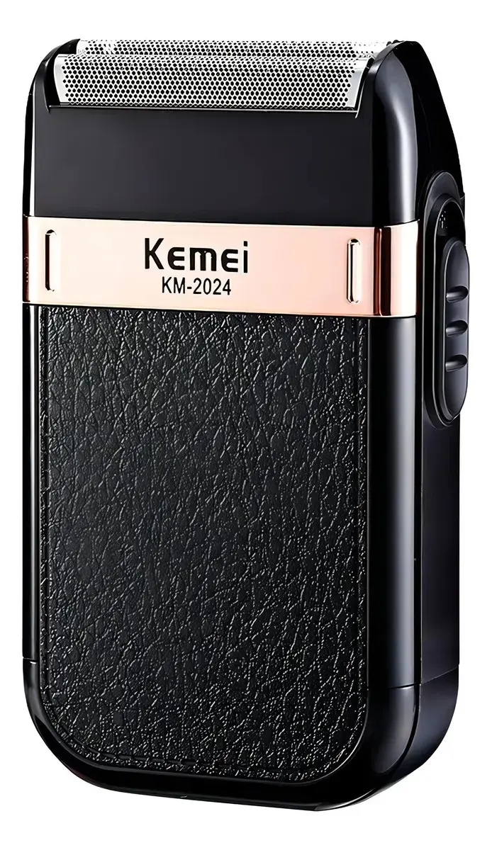 Barbeador Elétrico Acabamento Shaver Kemei 2024 Cor Preto