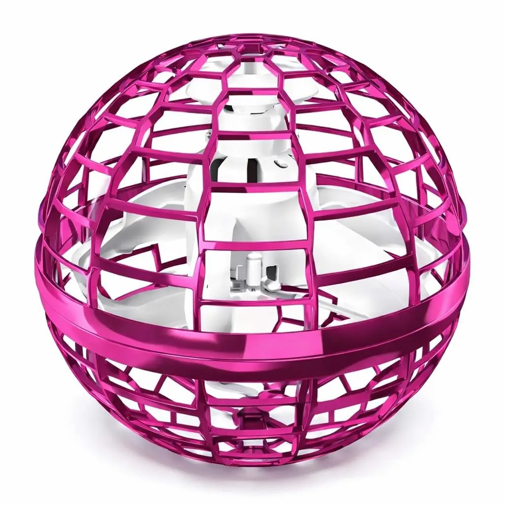 Pião Voador com Luz LED RGB, Pink, 9,5x9,5x9,5cm