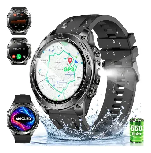 Relógio Inteligente Smartwatch Gps 5atm Amoled Mapas Offline