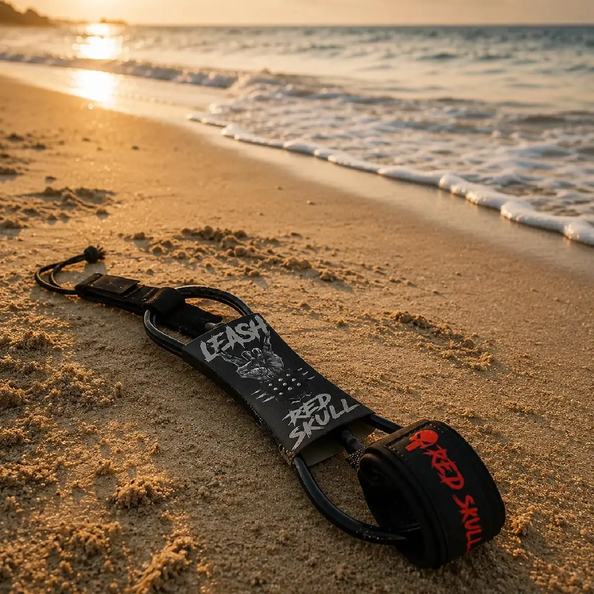 Leash Surf Longboard 10 Pés 3,10 m x 7 mm com Duplo Girador, Braçadeira Reforçada e Fechamento Triplo e Cordinha