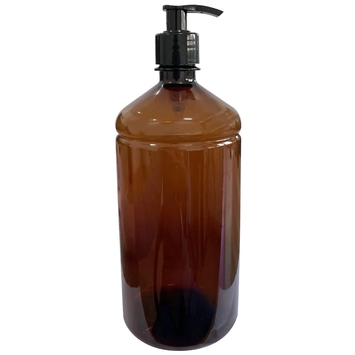 Frasco PET 1000ml C/Válvula Pump (10 Peças) (Âmbar com preto) - 1