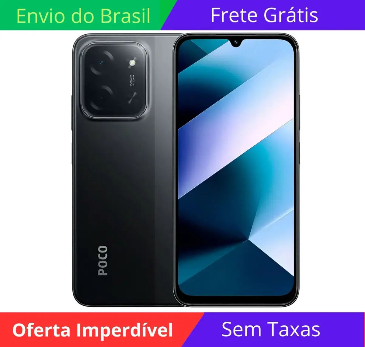 Xiaomi Poco C85 NFC Dual Sim de 256B/8GB Ram de 6.9" 50MP/13MP - Preto (Global)