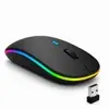 Mouse Sem Fio Recarregável Wireless Bluetooth Optico Led Rgb Colorido Ergonômico Usb 2.4 Ghz - 1