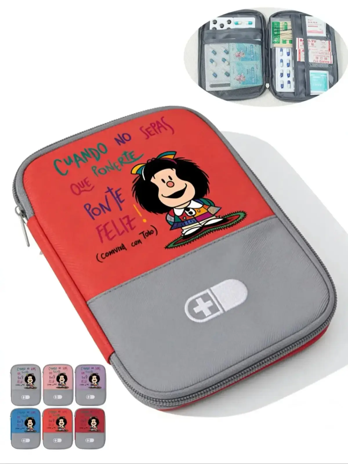 Bolsa portátil de primeiros socorros |   Bolsa de kit de emergência de grande capacidade com emblema cruzado, durável, organizador de armazenamento de medicamentos para viagens - 1