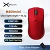 Delux M800mini Mouse Gamer Sem Fio, 46g Ultraligeiro, PAW3395/PAW3311, Taxa de Polling de 1KHz para Mãos Pequenas a Médias