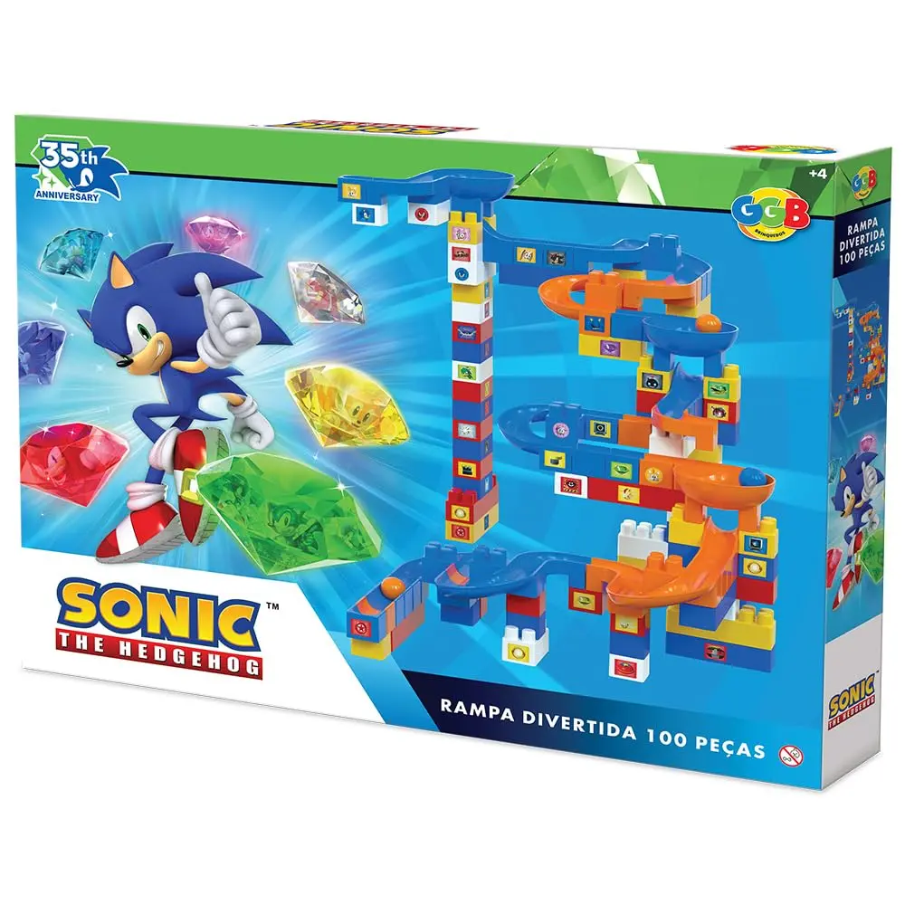 GGB Brinquedo Blocos de Montar Rampa Sonic 100 Peças