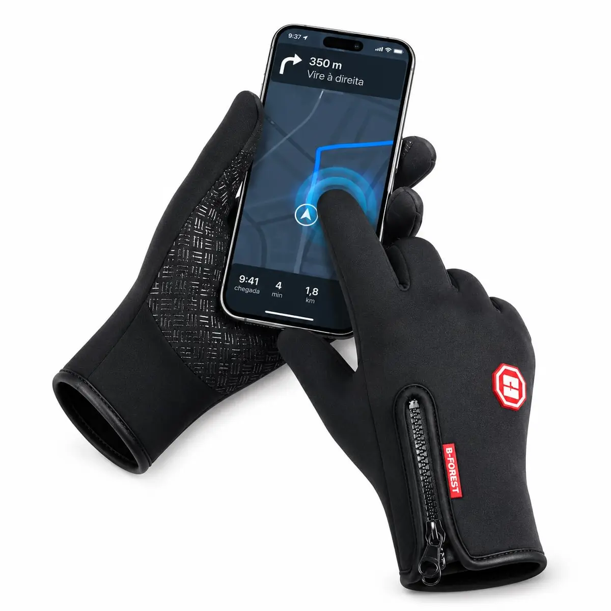 Luva Térmica Touchscreen para Moto e Bike Unissex | Ideal para usar GPS e celular durante o trajeto, mantendo conforto mesmo nos dias frios