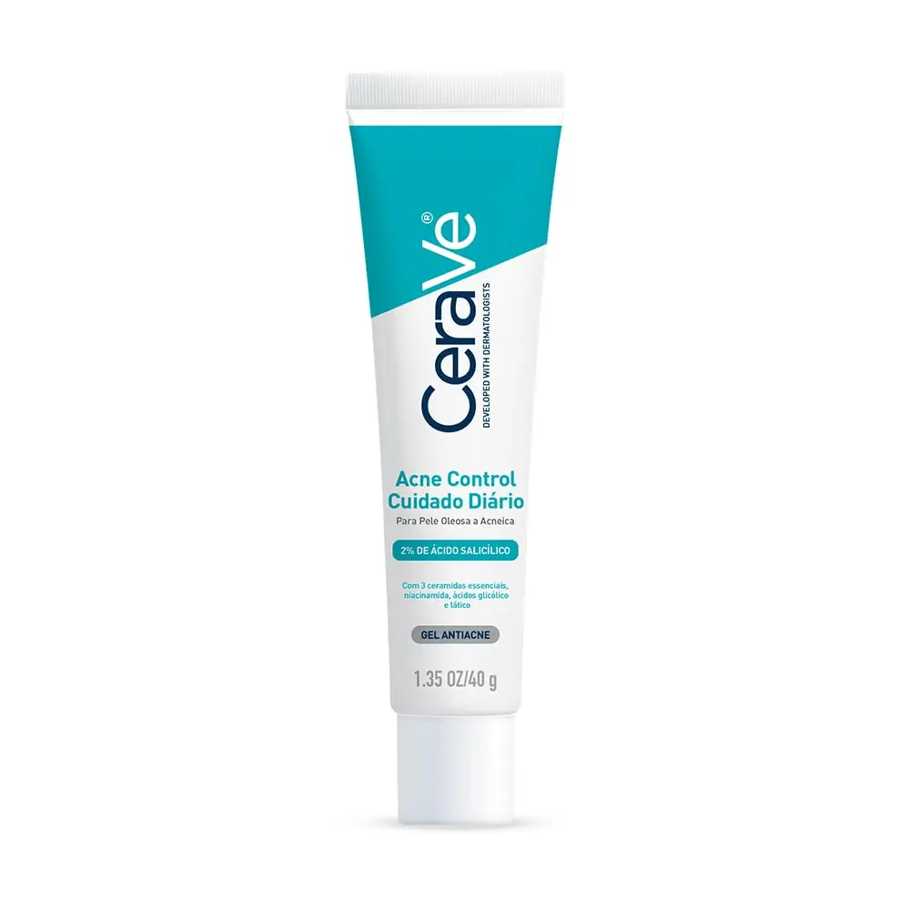 CeraVe Acne Control, Gel de Tratamento Facial Antiacne para Pele Oleosa 40g