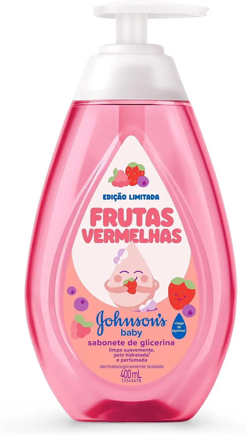 Sabonete Líquido Johnson's Baby, Frutas Vermelhas, Edição Limitada, 400ml - 1