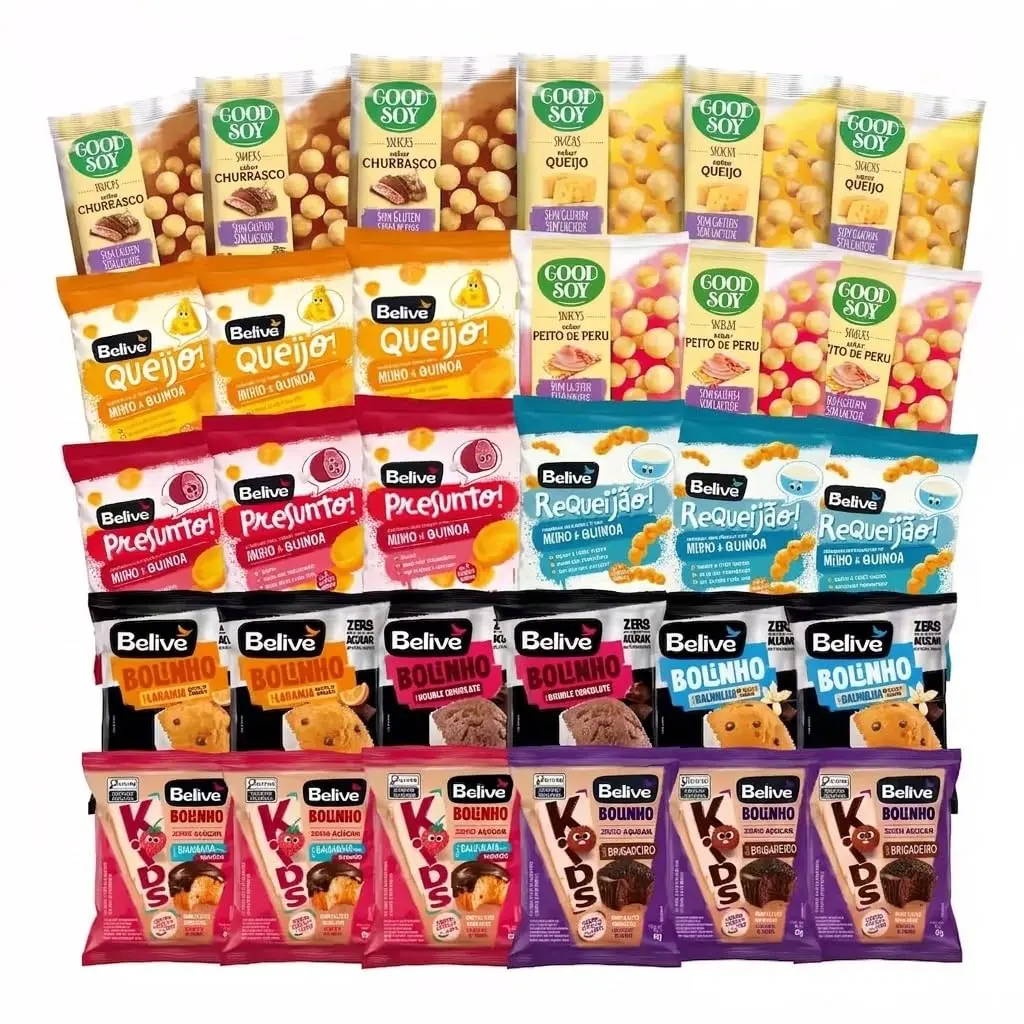 Kit Escolar Lancheira Saudável Belive Sem Glúten (30 pacotes) | 30 Pacotes, Sem Glúten, Kit Escolar, Lancheira Saudável