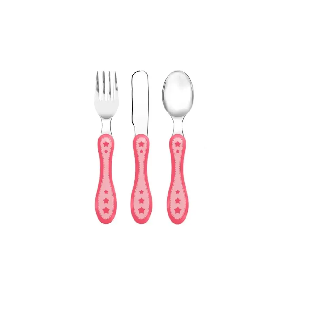 BUBA Kit Talher 3 Pecas Estrelinha - Rosa, Rosa, Tamanho único