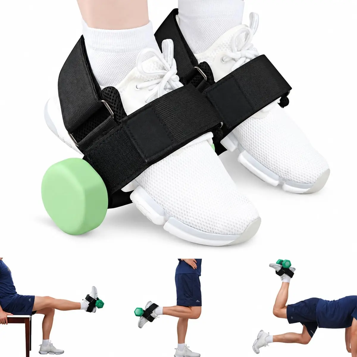 Suporte de Halteres para Pés 3 em 1 | Treino de Pernas, Tibial e Glúteos em Casa ou Academia