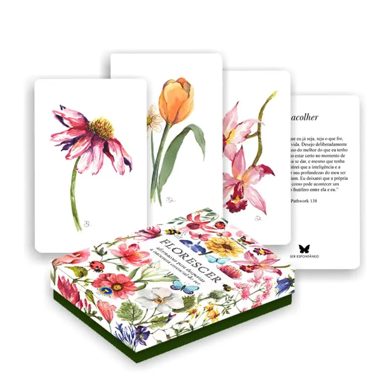Oráculo Florescer – Cartas Terapêuticas de Autoconhecimento e Meditação com Livro | 31 Cartas Ilustradas para Desenvolvimento Pessoal, Espiritualidade e Sagrado Feminino