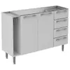Balcão para Pia Itatiaia Diamante com 2 Portas, 4 Gavetas e 1 Prateleira - 120cm de largura - Branco - 1