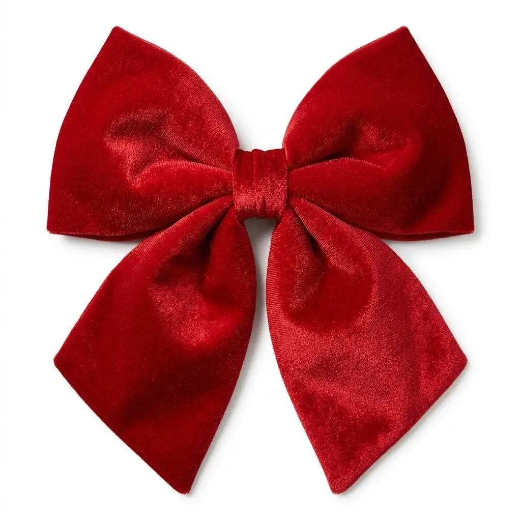 Laço de Natal em Veludo Vermelho Luxuoso para Porta e Árvore de Natal 20 Cm - 1