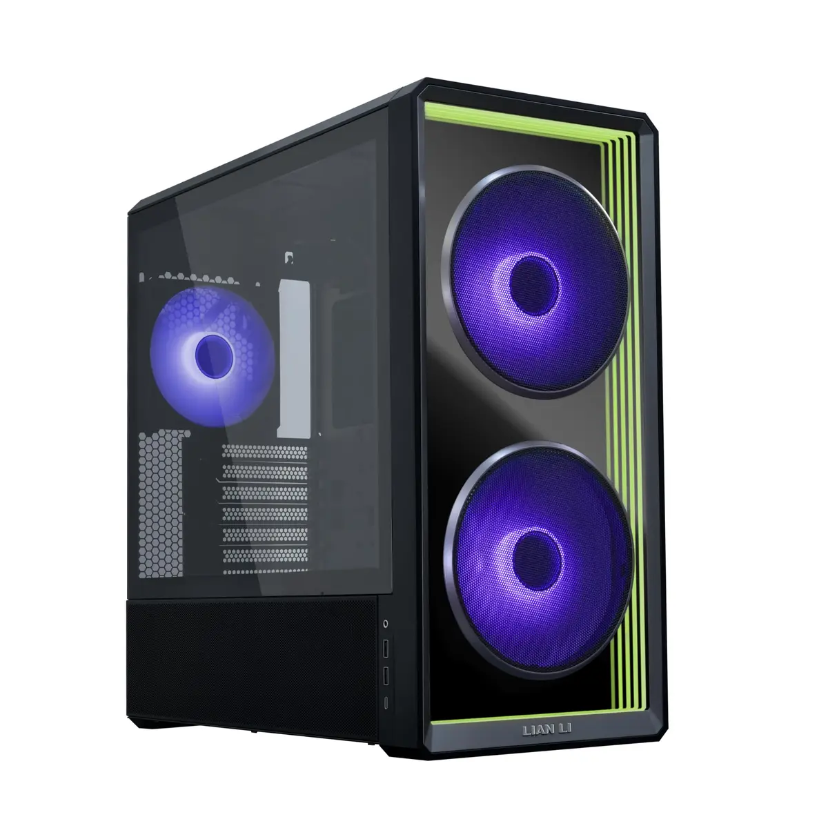 Gabinete Lian Li Lancool 217 Infinity Preto Mid Tower Com 3 Fans Painel Frontal em Vidro Temperado Espelho Infinito USB 3.2 Tipo-C LAN217INFX