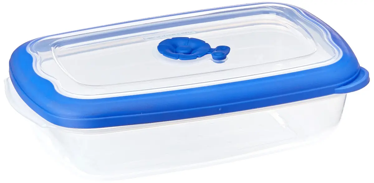 Sanremo - Pote Plástico Hermético Retangular de 1260ml, Linha Flor