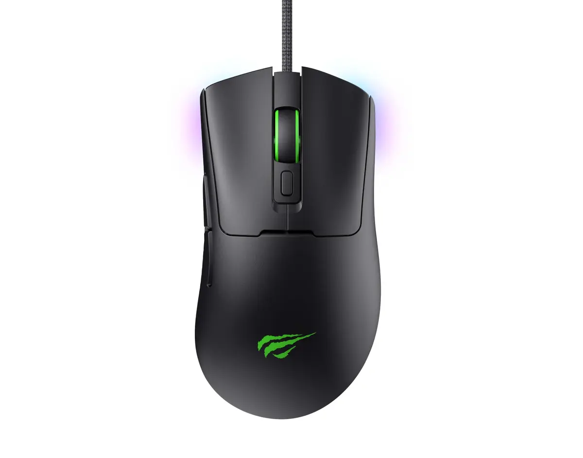 Havit Mouse Gamer MS966 Black, USB, Bluetooth, Iluminação RGB, 7 Botões, 800-1600-3200-6400-8000-12000 DPI, Preto