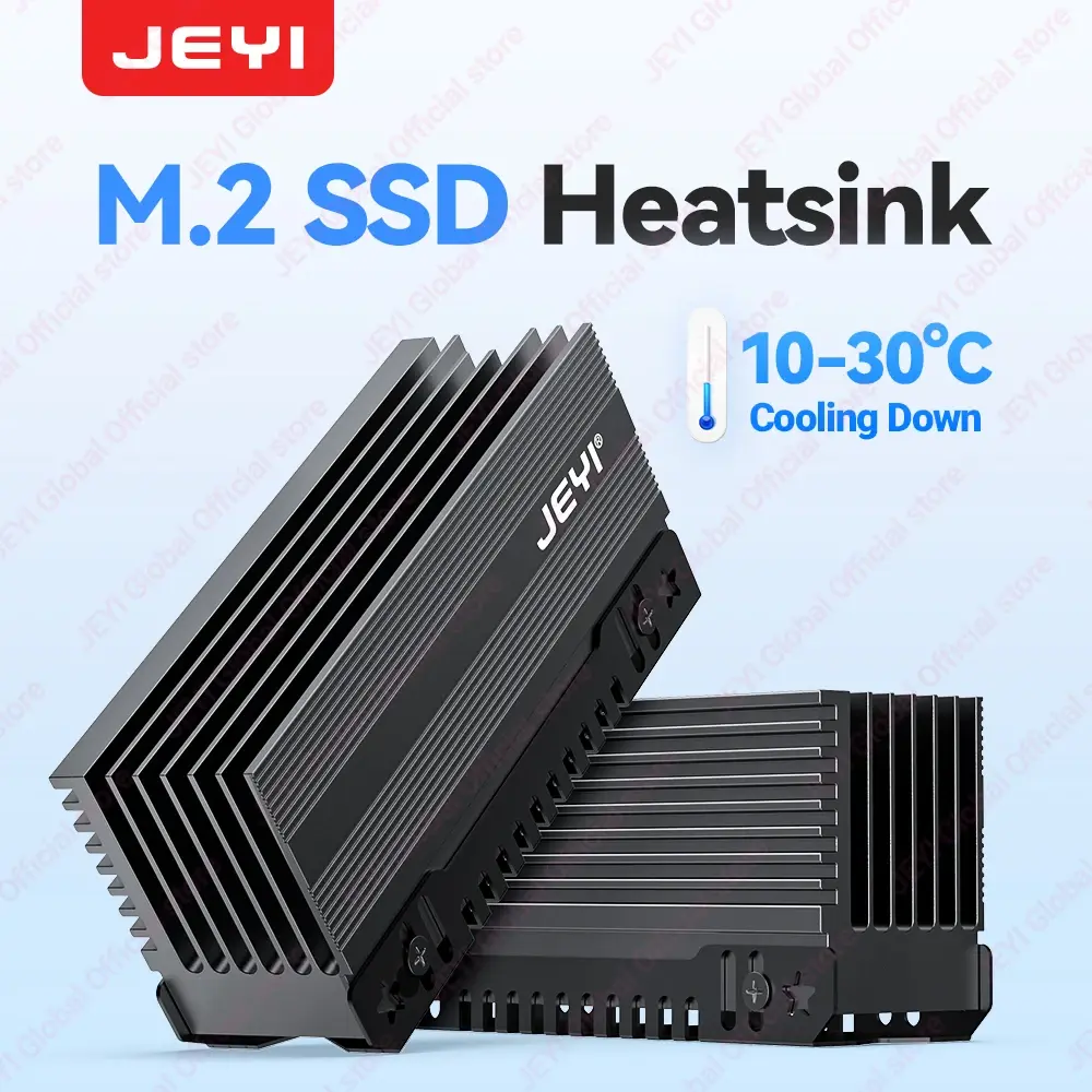 Jeyi resfriamento navio de guerra à prova de poeira dissipador de calor para m.2 2280 nvme ngff refrigerador térmico de alumínio com wafer de silicone de condutividade térmica - 1