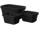 Kit Cestos Organizadores Retangular Preto - 6 peças - 1