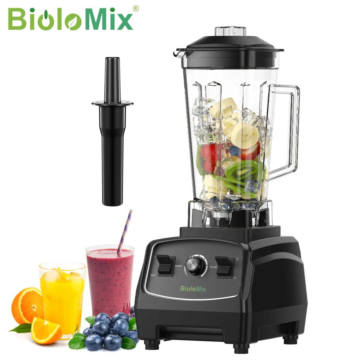 BPA Livre 3HP 2200W Liquidificador de grau resistente Misturador Espremedor Processador de alimentos de alta potência Smoothie de gelo Bar Liquidificador de frutas - 1