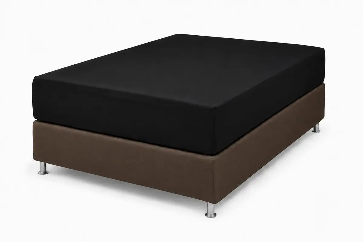Saia Box Fit Malha Gel Lisa para Cama Box com Elástico em Toda Volta – Solteiro Casal Queen King – Tecido Macio 100% Poliéster (Tabaco, Queen)