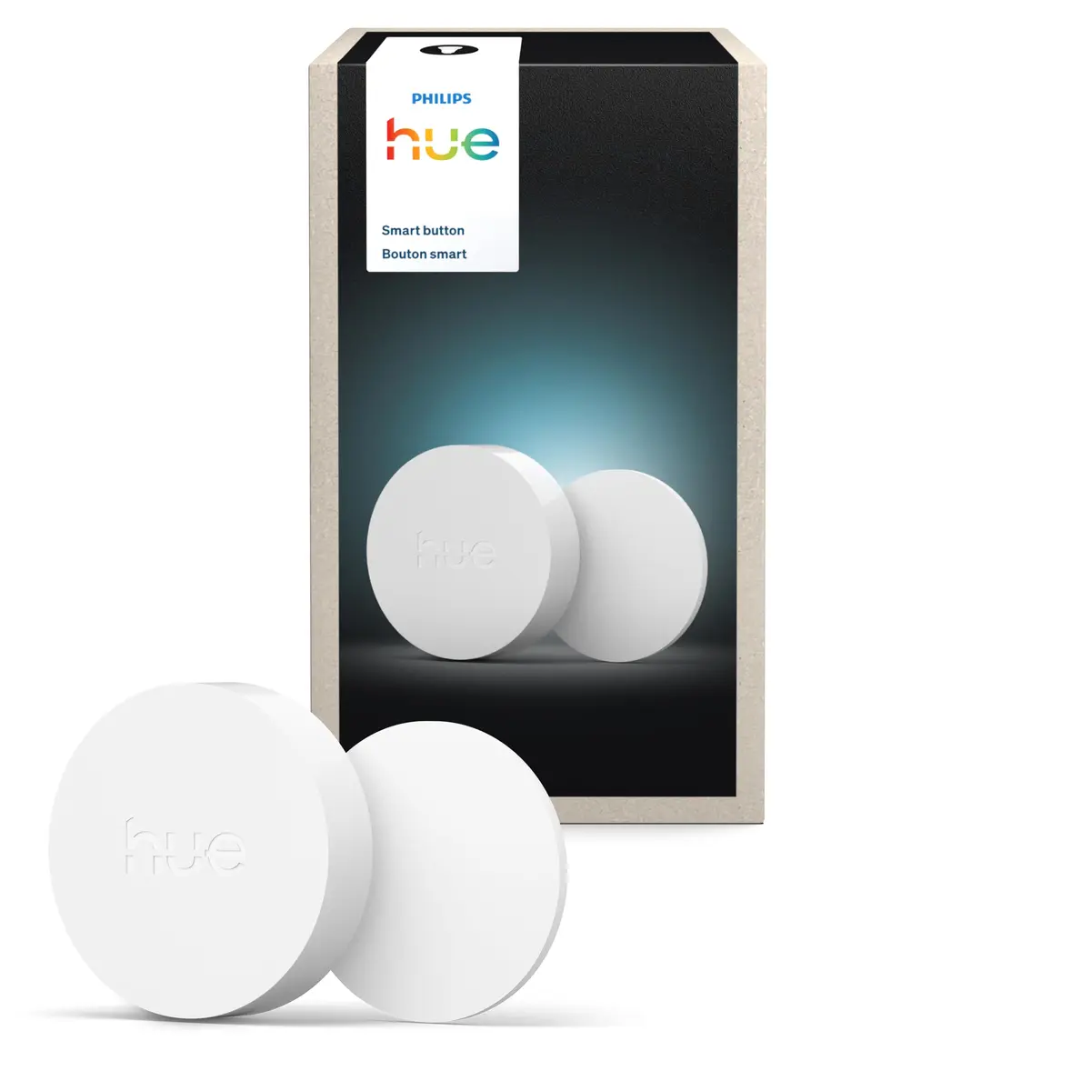 Philips Hue Botão de interruptor de luz inteligente sem fio, branco - 1 pacote - portátil e alimentado por bateria - controle doméstico inteligente - requer Hue Bridge - instalação fácil e sem fio
