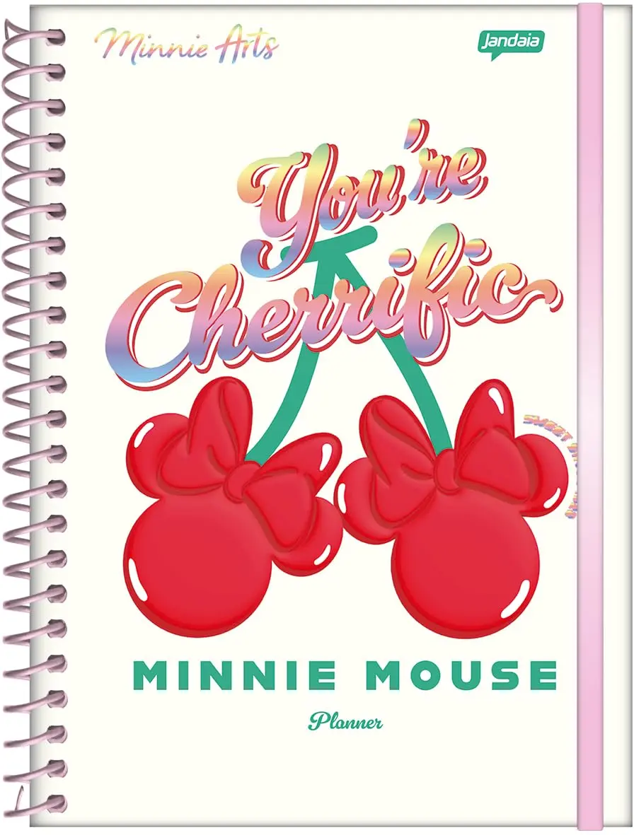 Jandaia - Planner Espiral 175X242mm CD 160Pgs Minnie Arts Cherrific 2026 FSC