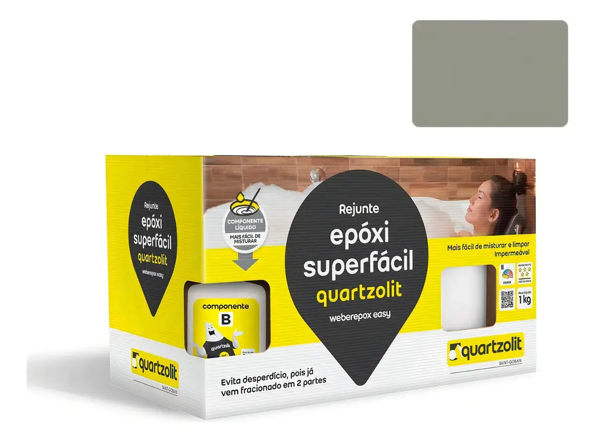 Rejunte Epóxi Quartzolit Verde Floresta 1 Kg Para Revestimentos e Piscinas