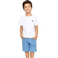 Infantil - Bermuda Moletinho Menino Básico Alphabeto Azul