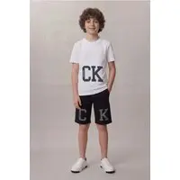 Camiseta Manga Curta Calvin Klein Jeans Boy Over Logo Calvin Klein College - Branco
