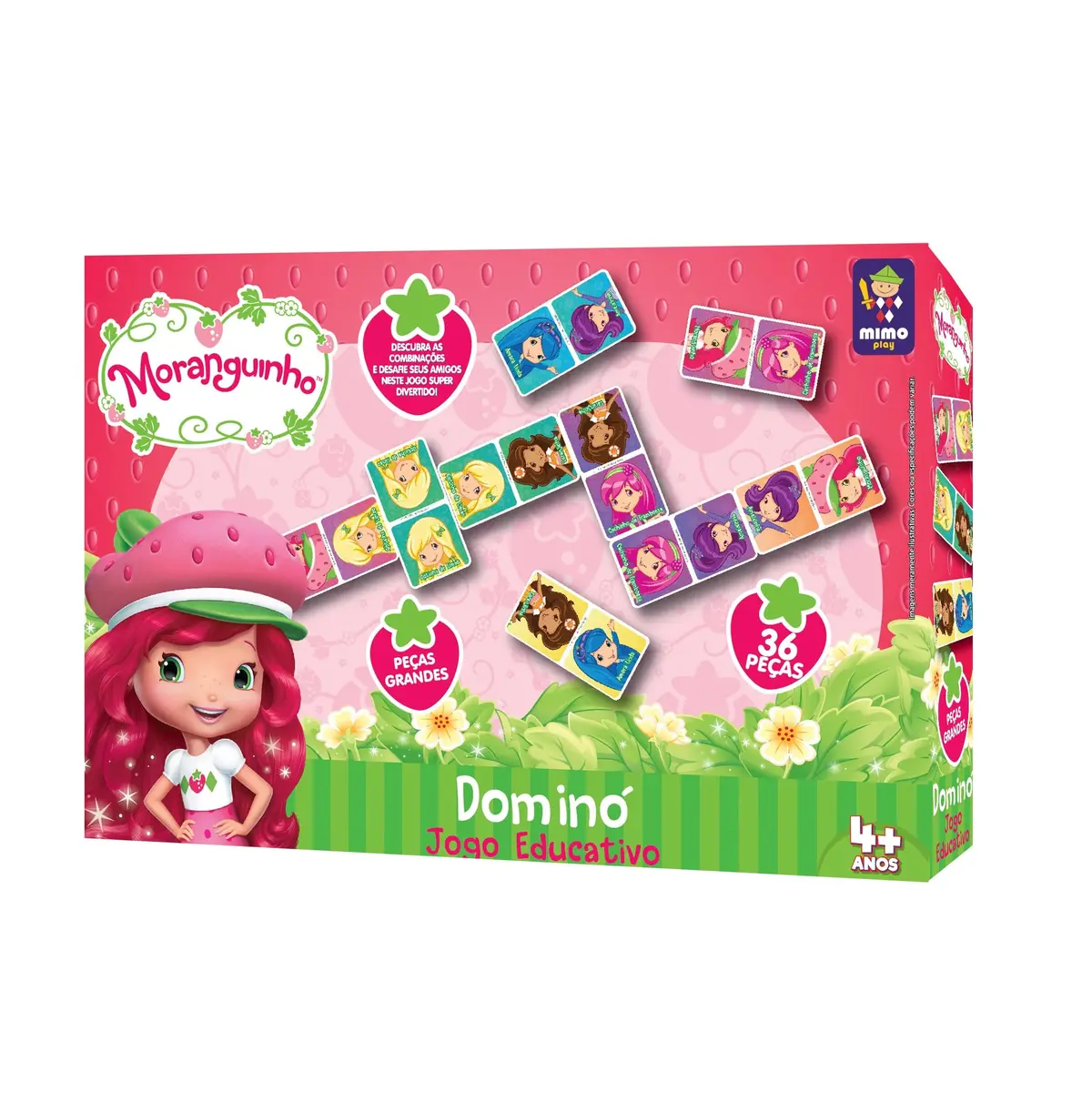 Jogo Domino da Moranguinho, com 36 peças- Mimo brinquedos