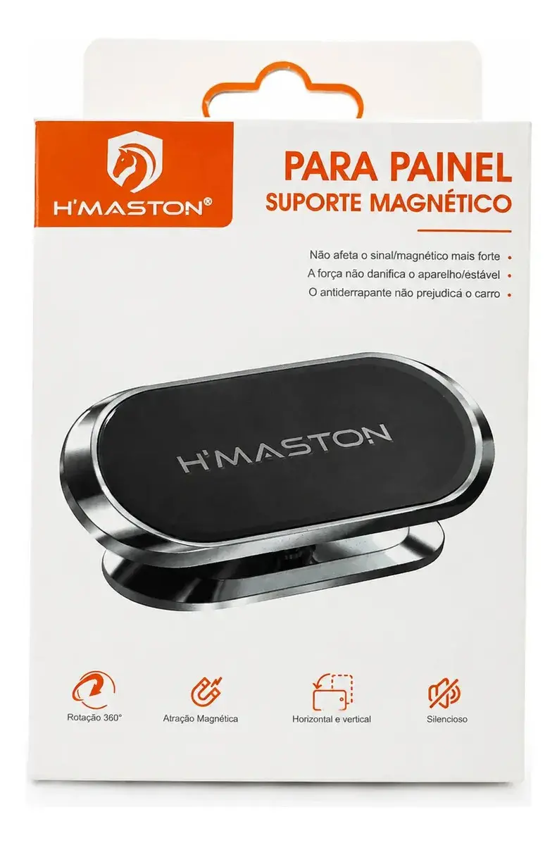 Suporte Magnético Veicular H'maston CJ-51 para Celular Carro 360° Cinza - 1