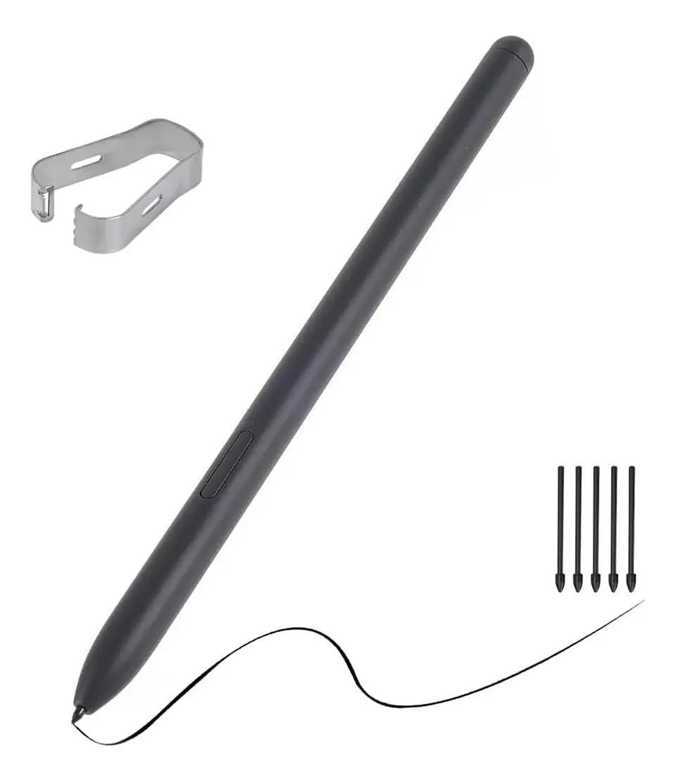 Caneta Touch S-Pen Para Galaxy Tab S7 FE (SM-T730 SM-T735) C/Sensor Pressão + Pontas - Preta