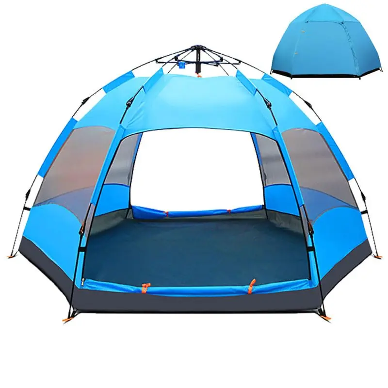 Joyfox Série Versa Barraca Camping Automática Pop-Up 4 Pessoas, Azul | Tenda de Uso Duplo, Impermeável com UV50+, 270x270x150cm