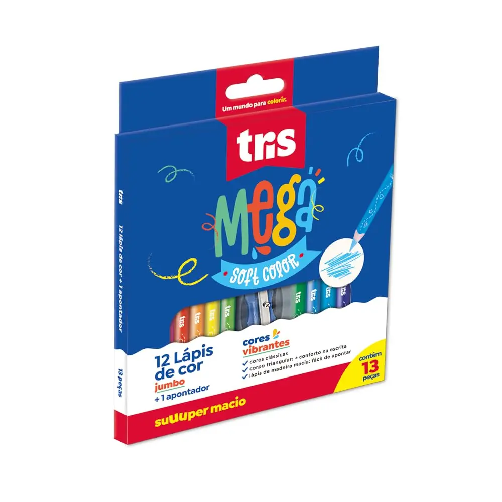 Lápis Cor, Tris, 7897476682341, Multicor, pacote de 12