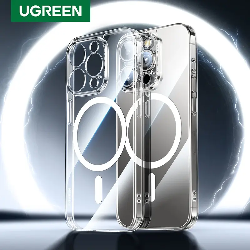 Capa Magnética UGREEN para iPhone 18 17 16 15 14 13 Pro Max, Capa à Prova de Choque para iPhone 16 Pro Max 18 Pro, Capas TPU Macsafe