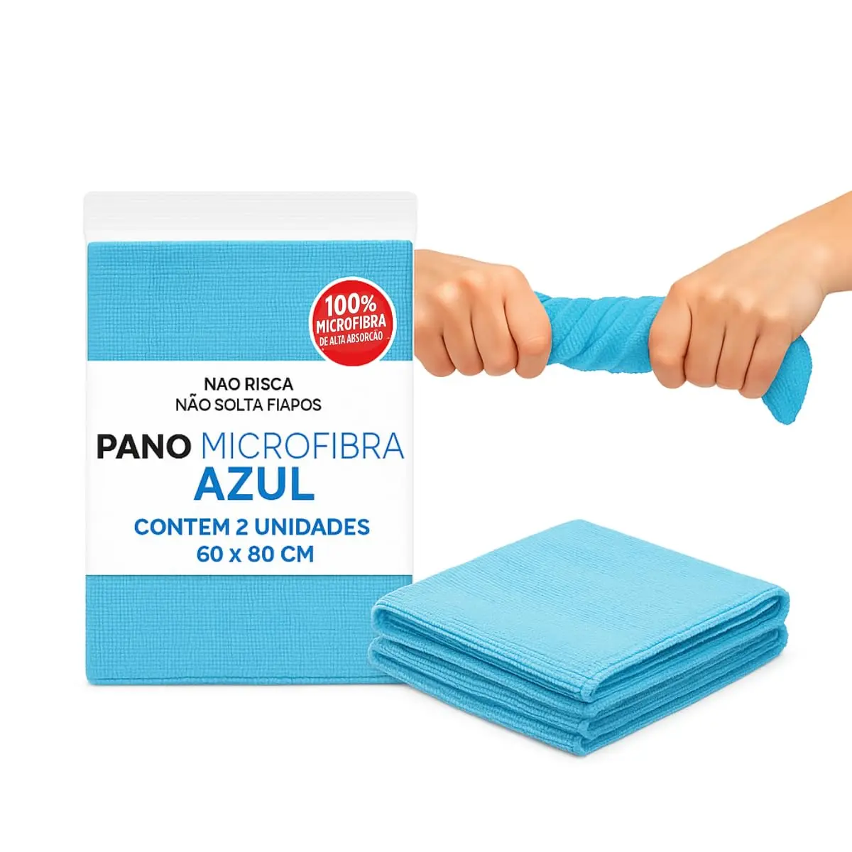 Pano Microfibra Limpeza Grande Multiuso Automotivo Vidros Chão Macio e Absorvente 60x80 (2) - 1