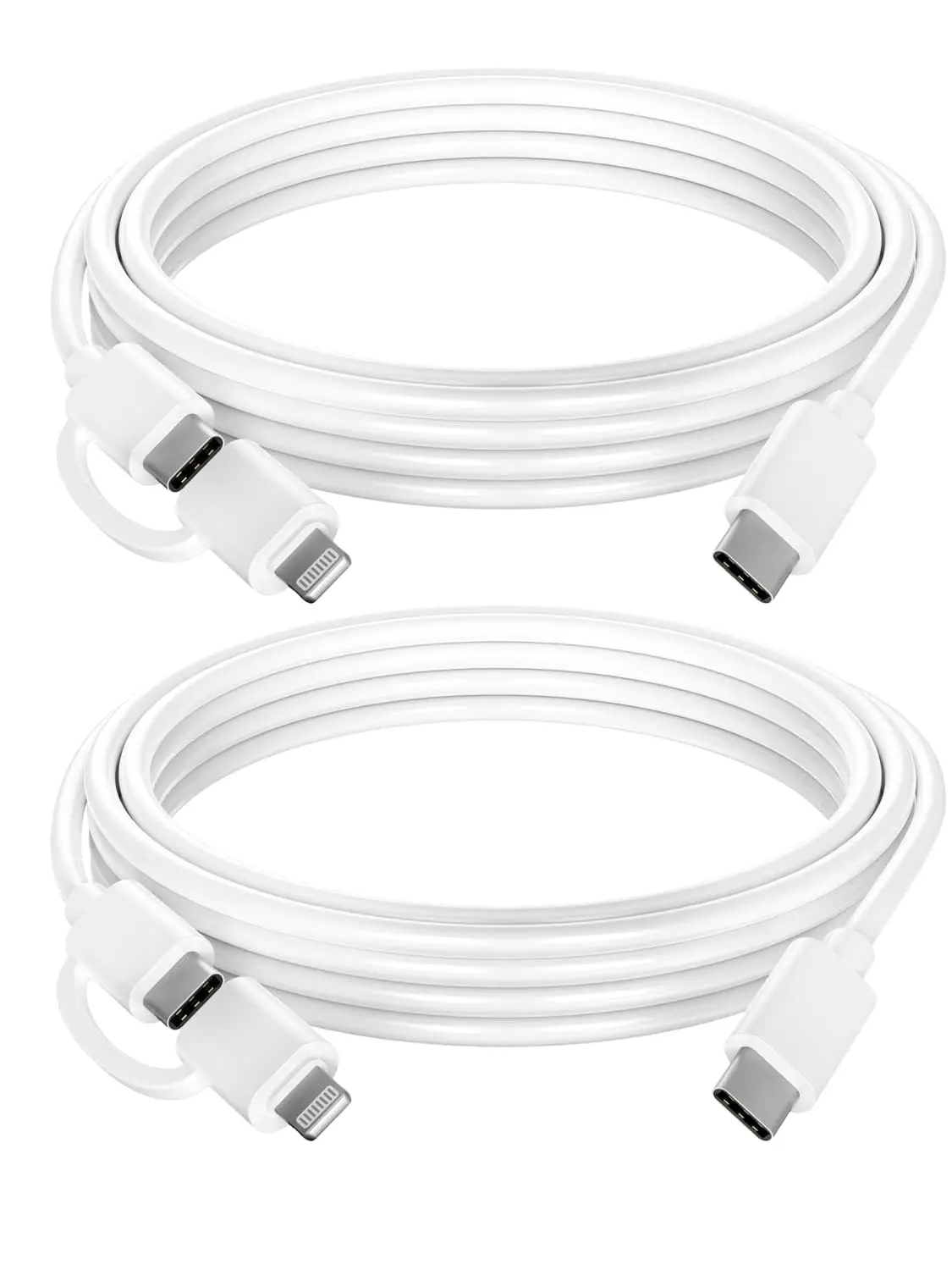 Quntis Cabo iPhone 2 em 1 USB-C para C/Lightning, Pacote com 2 Unidades (2m) - Cabo de Carregamento Rápido 60W [Certificado MFi] para iPhone 15/16, iPad Pro, Samsung e MacBook