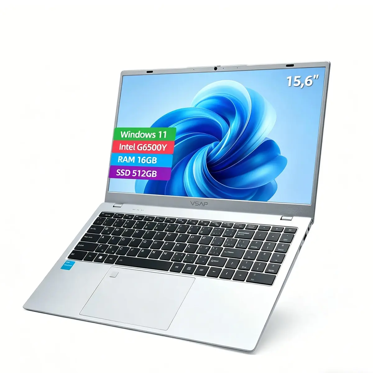 Notebook intel G6500Y RAM 16GB SSD 512GB Win11 Pro 15.6in