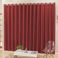 Cortina 3 Mts Sala Quarto Escritório Semiblackout para Trilho Suisso Vermelha - 100% Poliéster - 1