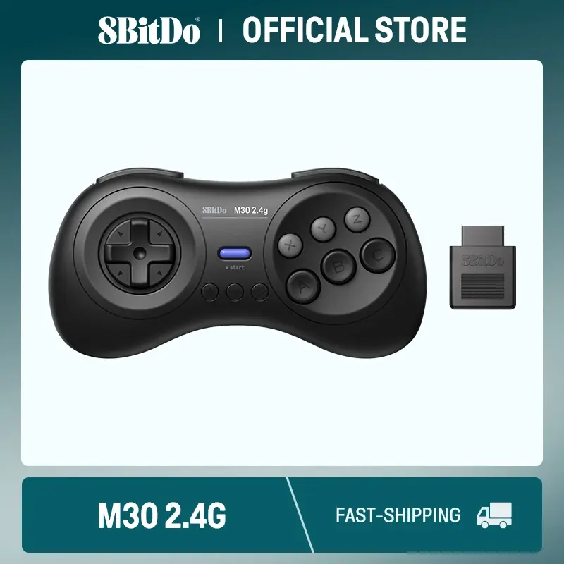 Gamepad sem fio 8BitDo M30 2.4G para Sega Genesis original e Sega Mega Drive - Sega Genesis - 1